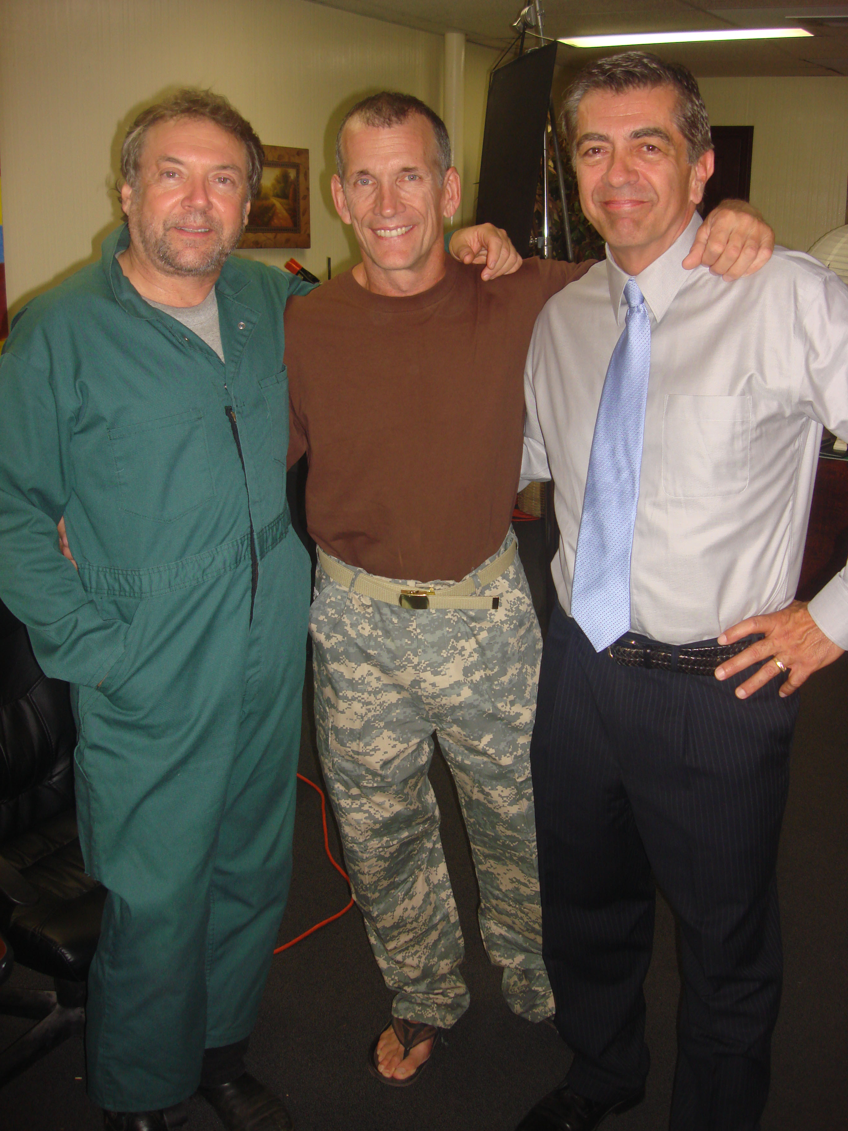 SUPER SHARK feature film (set shot) with fellow actors Michael Gaglio and Randy Mulkey