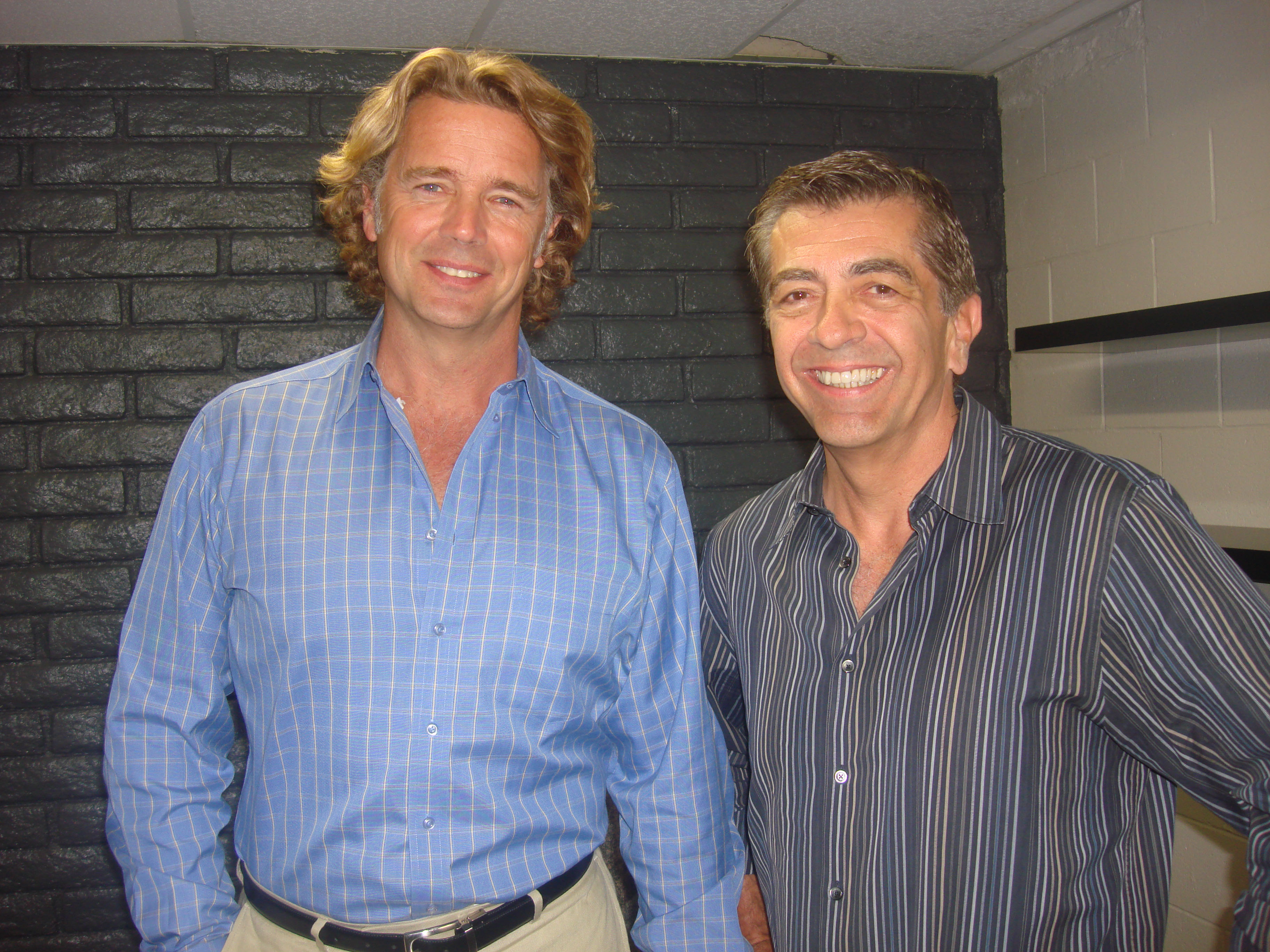 on the set of feature film SUPER SHARK with fellow actor John Schneider