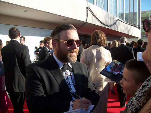Andy Nyman at BAFTA's red carpet whilst filming 'Black Death'