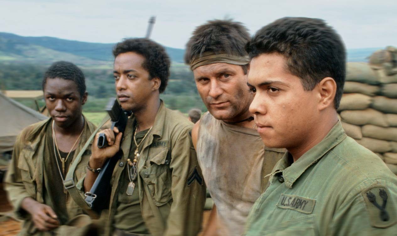 Still of Stan Foster, Ramón Franco, Terence Knox and Miguel A. Núñez Jr. in Tour of Duty (1987)