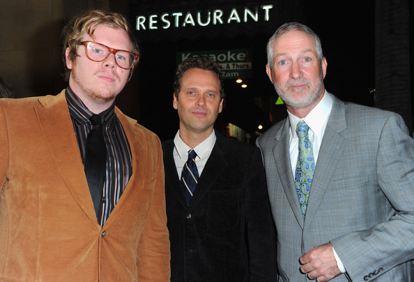 Actor Ben York, composer Dustin O'Halloran and actor Oliver Muirhead arrive at the premiere of Paramount Pictures' 'Like Crazy' held at the Egyptian Theatre on October 25, 2011 in Los Angeles, California.