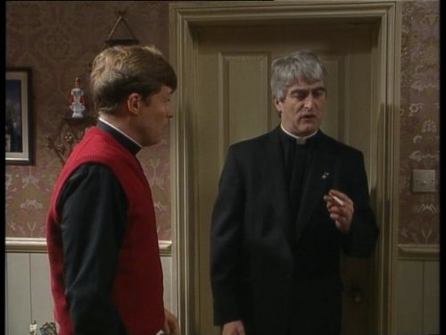 Still of Dermot Morgan and Ardal O'Hanlon in Father Ted (1995)