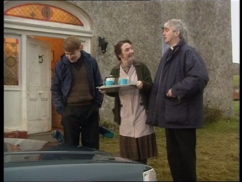 Still of Pauline McLynn, Dermot Morgan and Ardal O'Hanlon in Father Ted (1995)