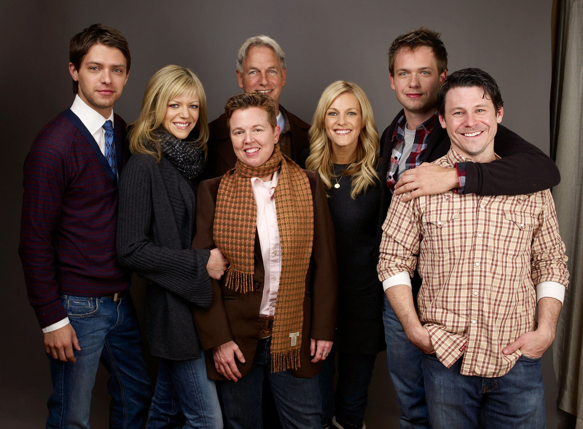 Mark Harmon, Patrick Adams, Tricia O'Kelley, Kaitlin Olson, Steak House, Blayne Weaver and Ryan Devlin at event of Weather Girl (2009)