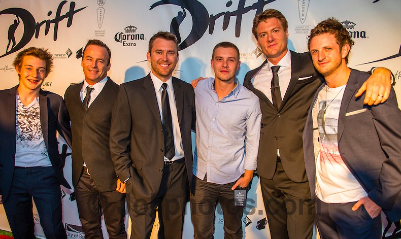 Drift Premiere 2013. L-R: Harrison Buckland-Crook, Ben Nott, Morgan O'Neill, Xavier Samuel, Myles Pollard, Aaron Glenane