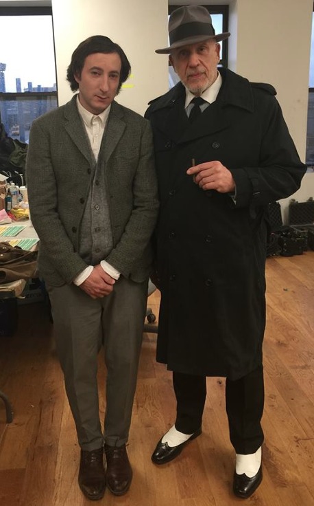 Jack Diamond as Mr. X with fellow actor Christopher Piccione. Cork Man set.