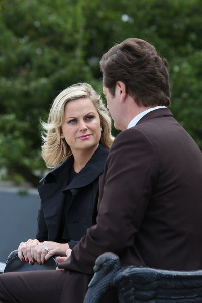 Still of Nick Offerman and Amy Poehler in Parks and Recreation (2009)