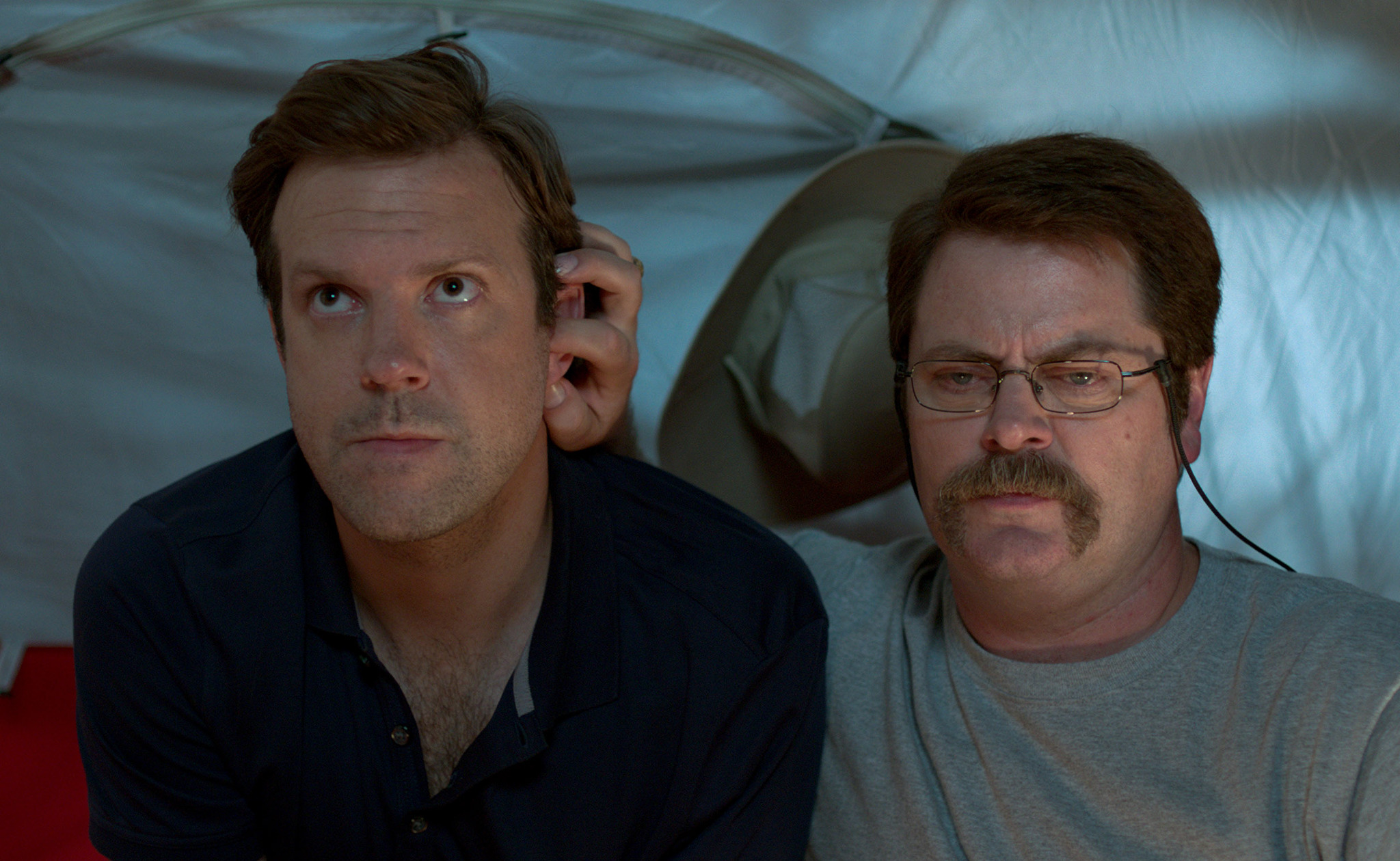Still of Nick Offerman and Jason Sudeikis in Labas, mes Mileriai (2013)