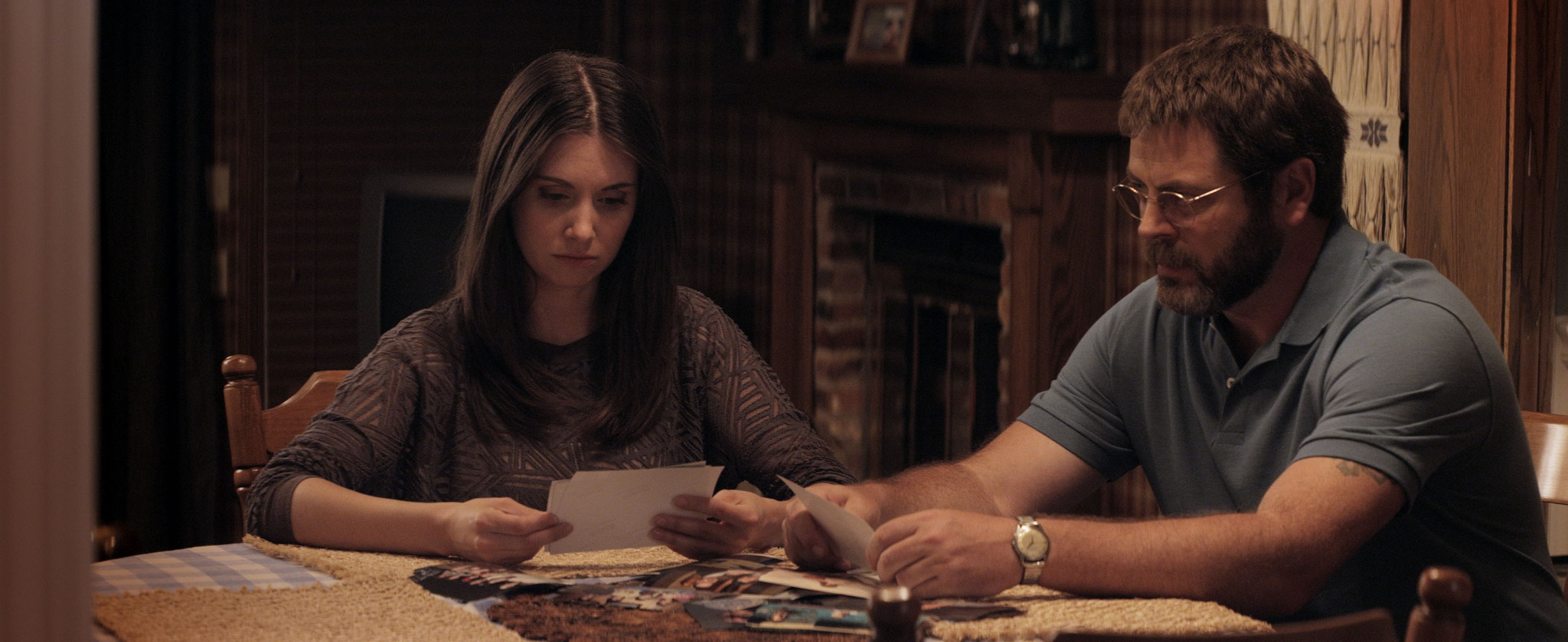Still of Nick Offerman and Alison Brie in The Kings of Summer (2013)