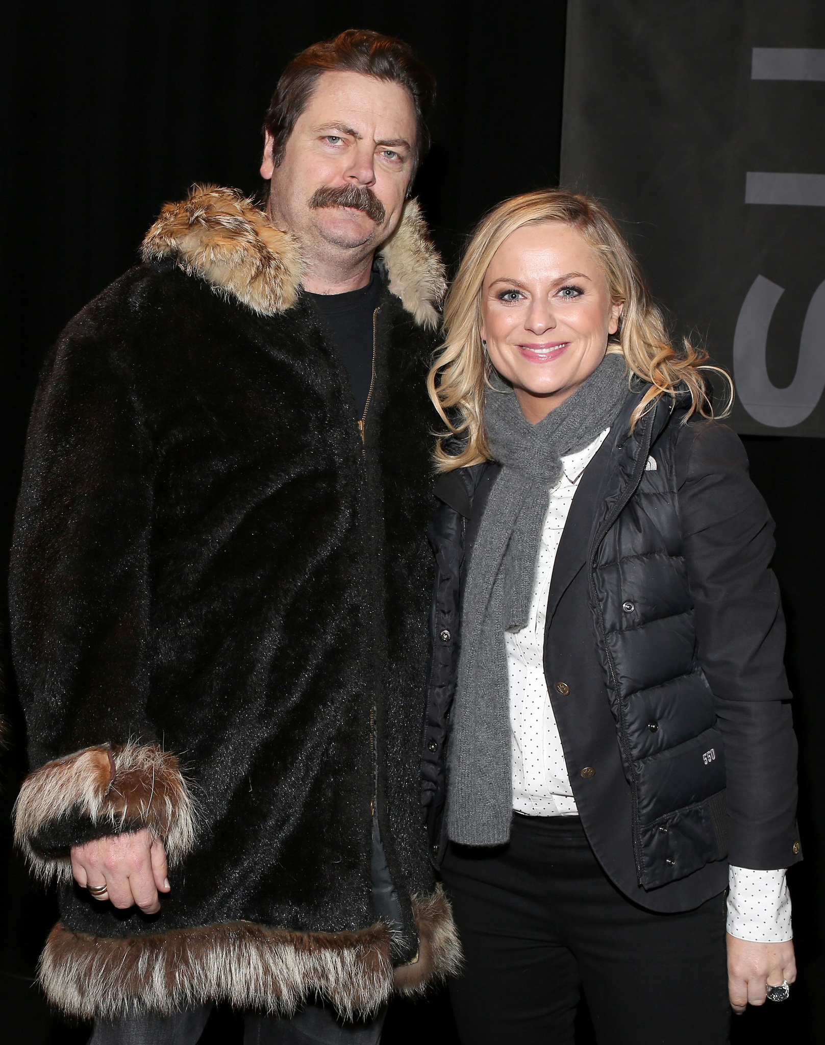 Nick Offerman and Amy Poehler at event of Nick Offerman: American Ham (2014)