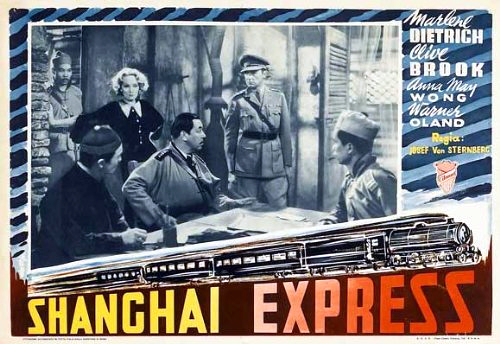 Marlene Dietrich, Clive Brook and Warner Oland in Shanghai Express (1932)