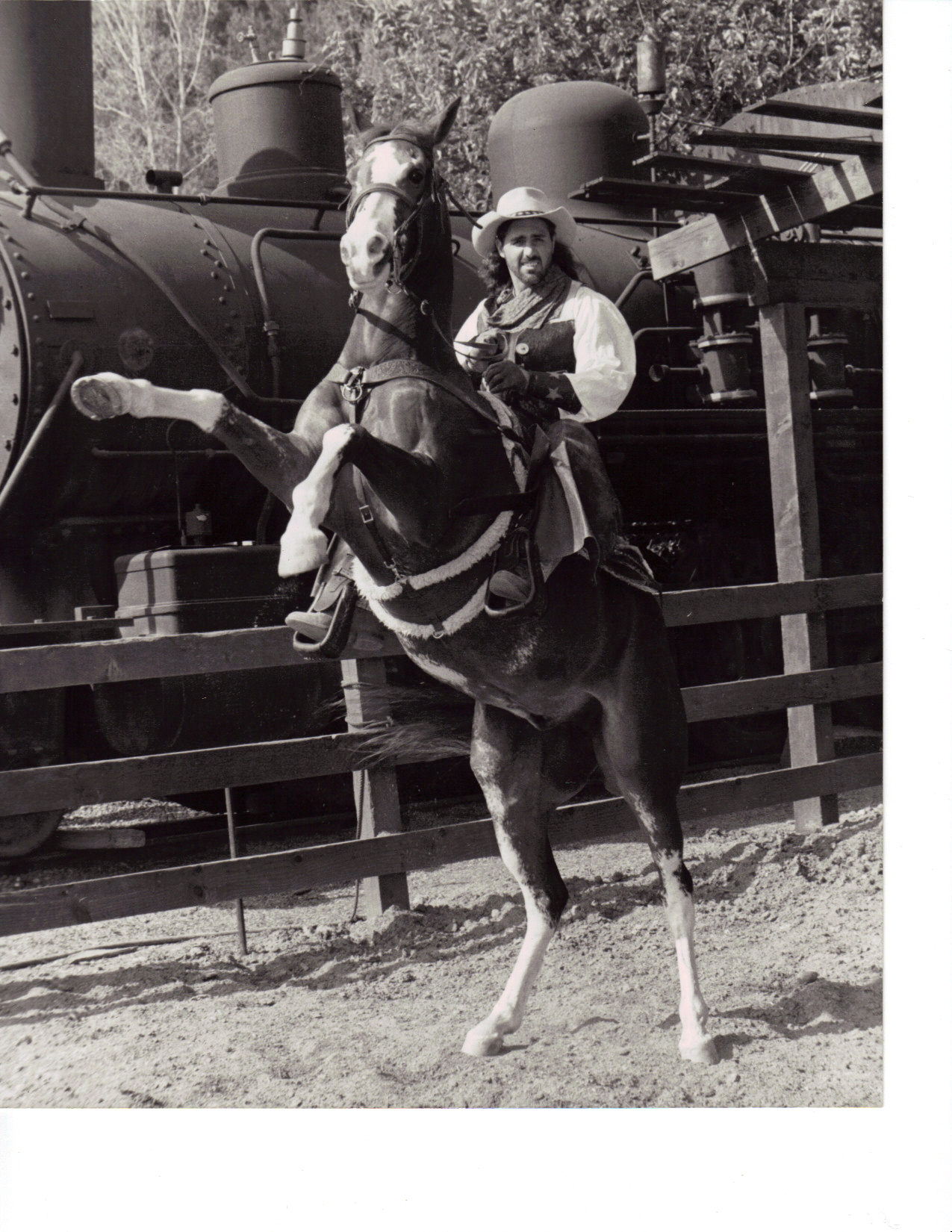 Randall while portraying the stunt coordinator Bret Taylor in Hal needhams Wild West Stunt Show at universal studios hollywood.