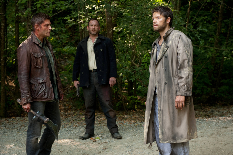 Still of Jensen Ackles, Misha Collins and Ty Olsson in Supernatural (2005)