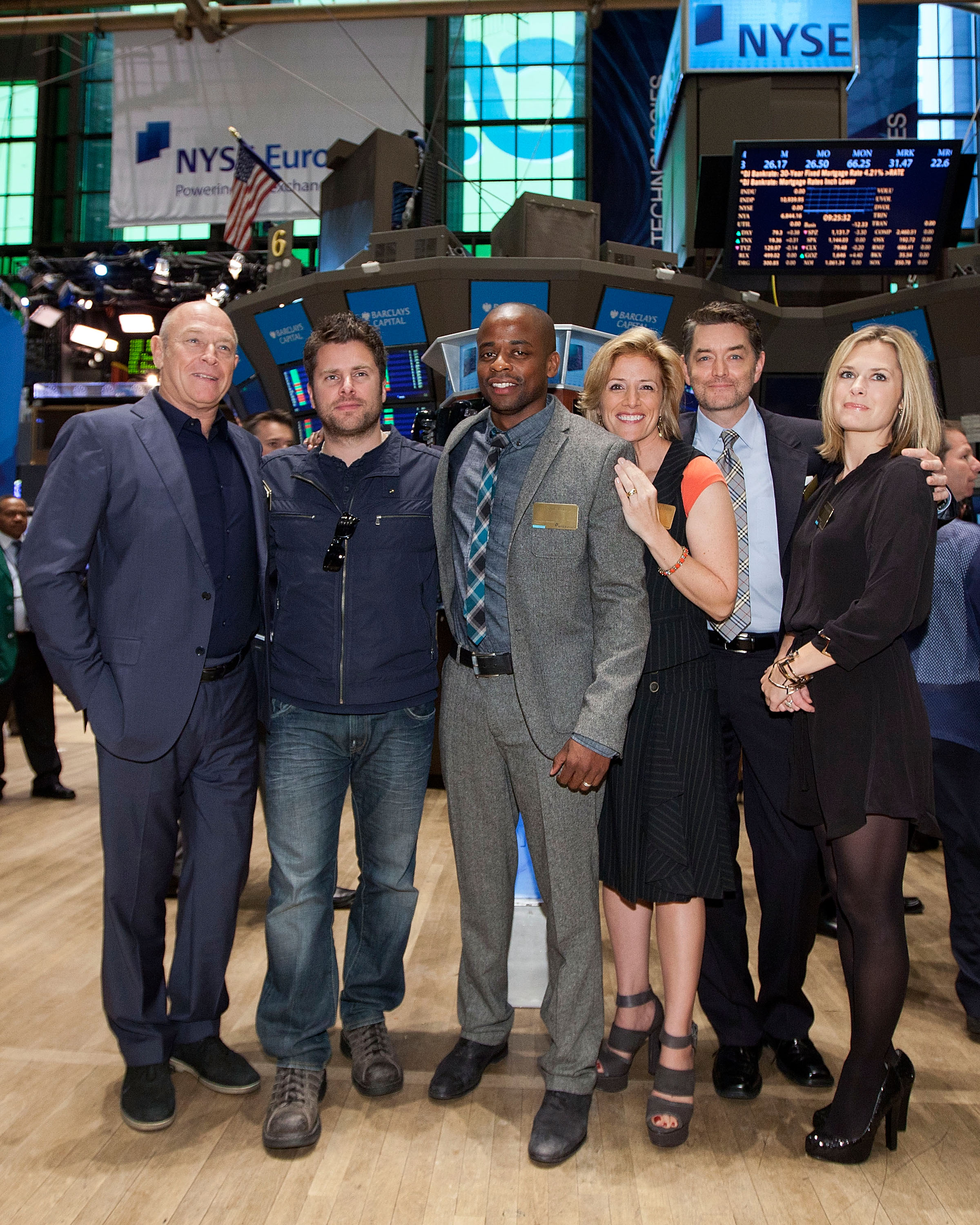 Timothy Omundson and the cast of PSYCH Floor of the NYSE 10/6/11