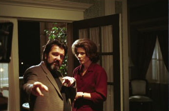 Marina Orsini & Michel Poulette on the set of AGENT OF INFLUENCE