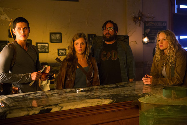 Still of Zak Orth, Anna Lise Phillips, JD Pardo and Tracy Spiridakos in Revolution (2012)