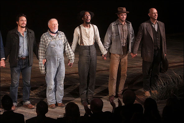 Of Mice and Men on Broadway James Franco, Jim Norton, Ron Cephas Jones, James McMenamin, Jim Ortlieb.