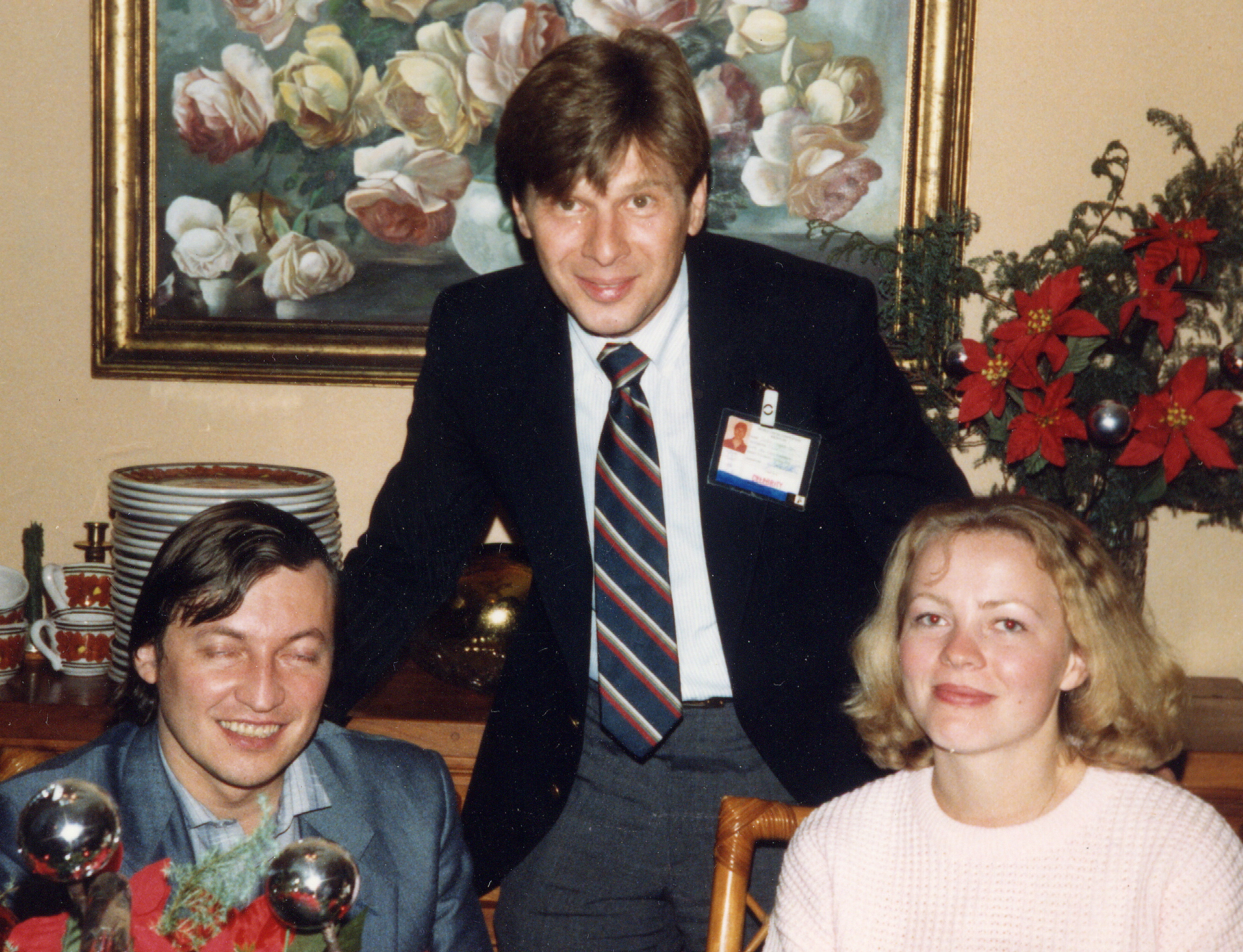Anatoly Karpov, John Otrin and Mrs. Karpov at CELEBRITY WORLD CHESS CONVENTION MAZATLAN,MEXICO,1988.