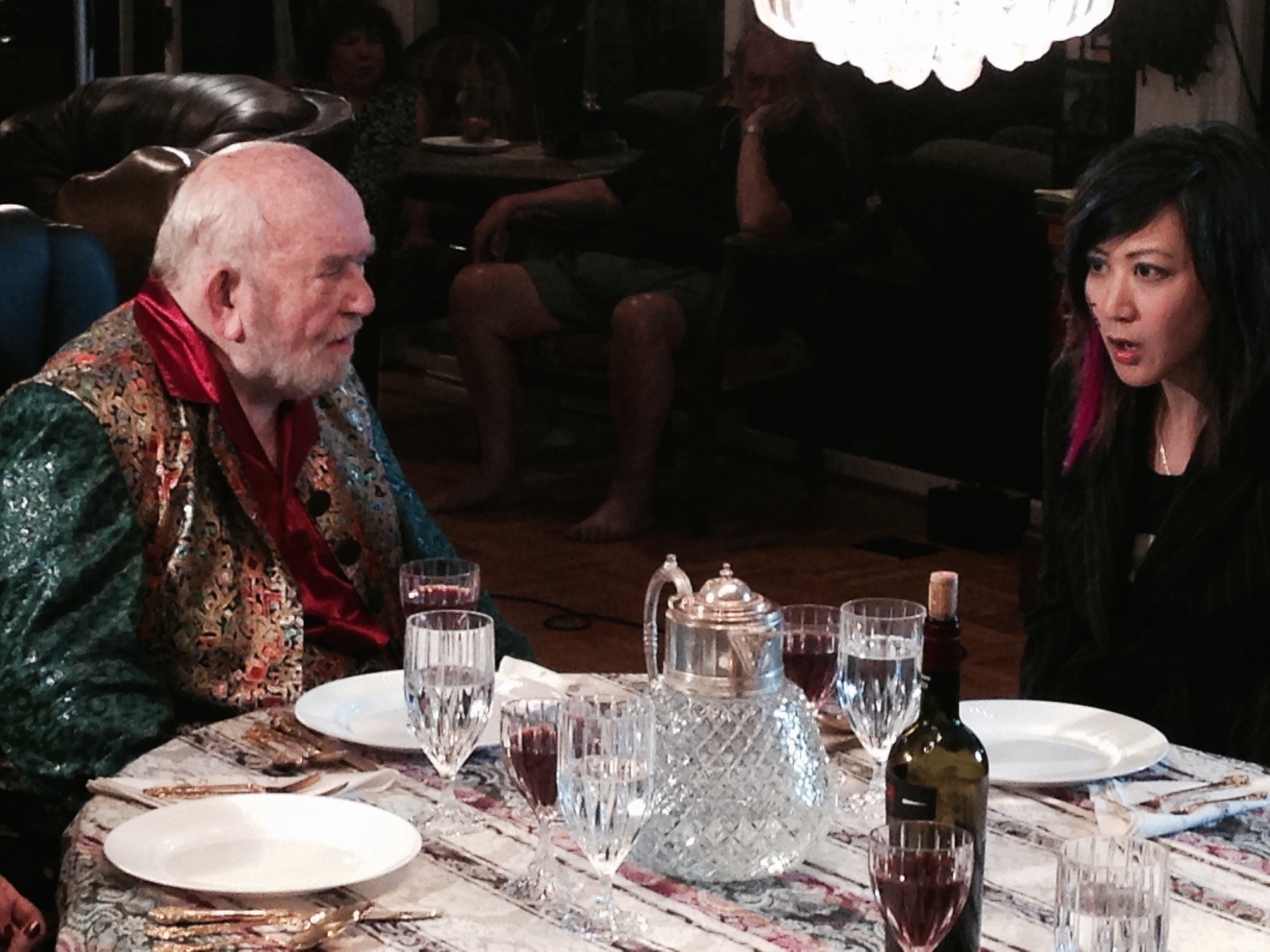 Betty Ouyang in a tense scene with acting legend Ed Asner; 
