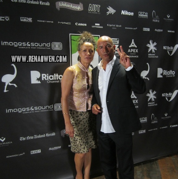 2013 Rena Owen & Temuera Morrison. Presenters at NZ Film & Television Awards.
