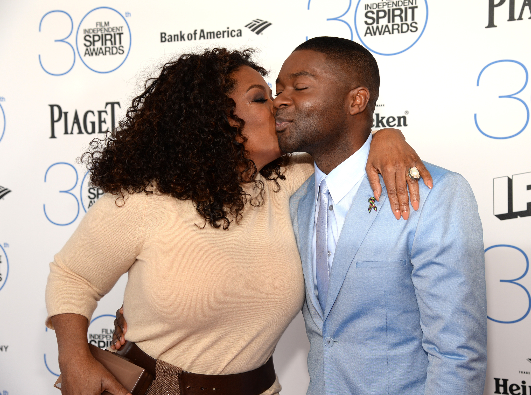 Oprah Winfrey and David Oyelowo at event of 30th Annual Film Independent Spirit Awards (2015)