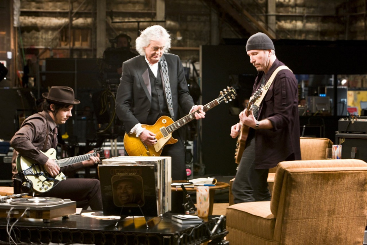 Still of Jimmy Page, The Edge and Jack White in It Might Get Loud (2008)