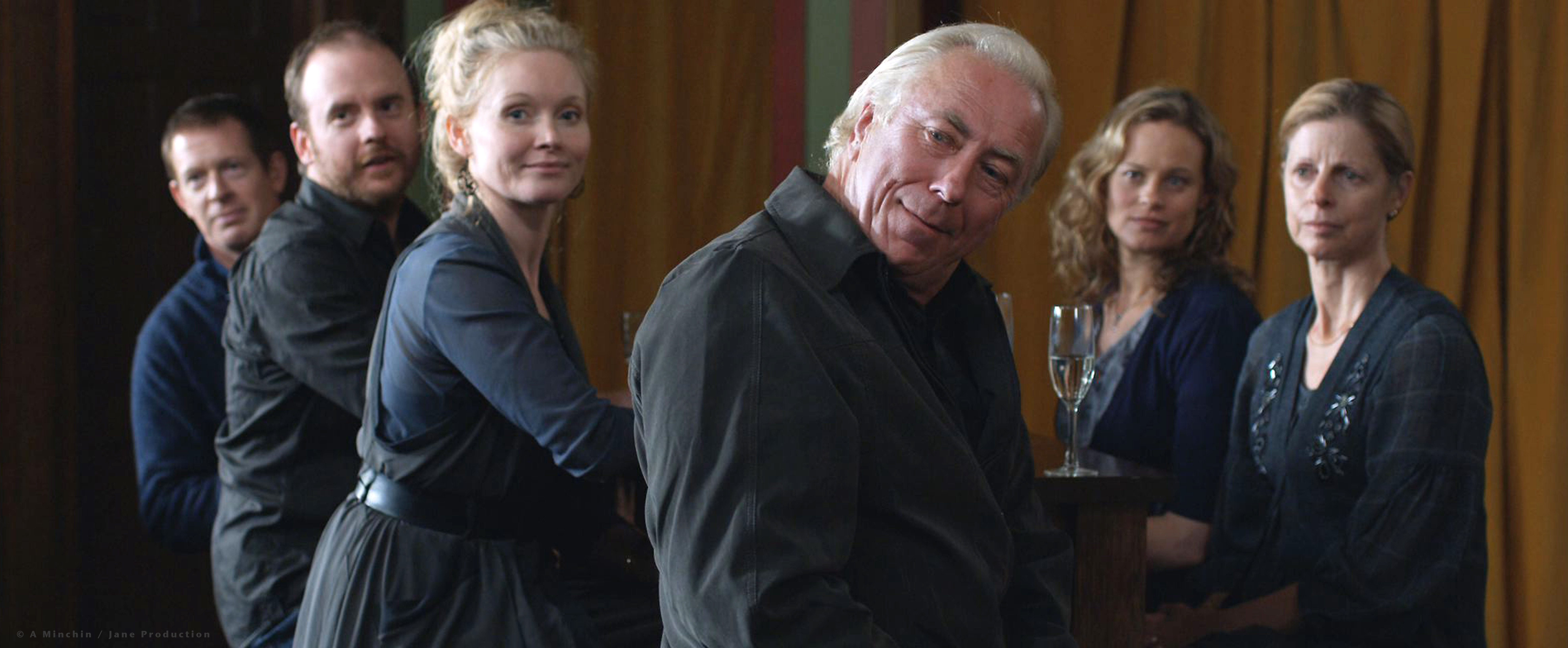 Steve Bisley, Essie Davis, Nadine Garner, Heather Mitchell, Geoff Paine and Adam Zwar in The Wedding Party (2010)