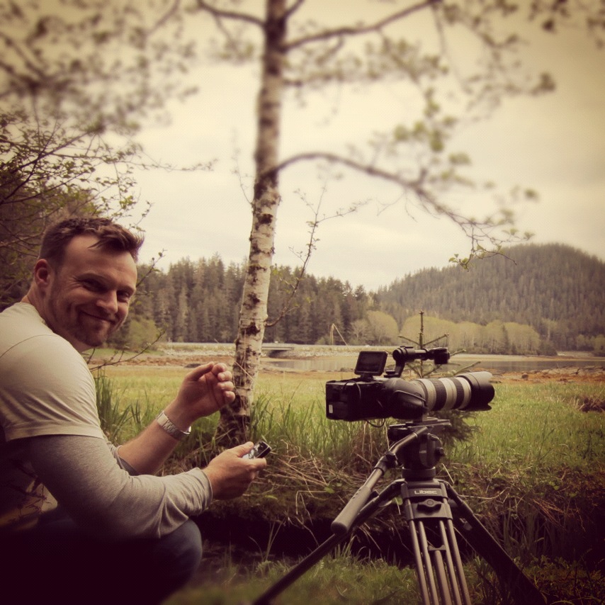 Director P.J. Palmer on location in Alaska filming 