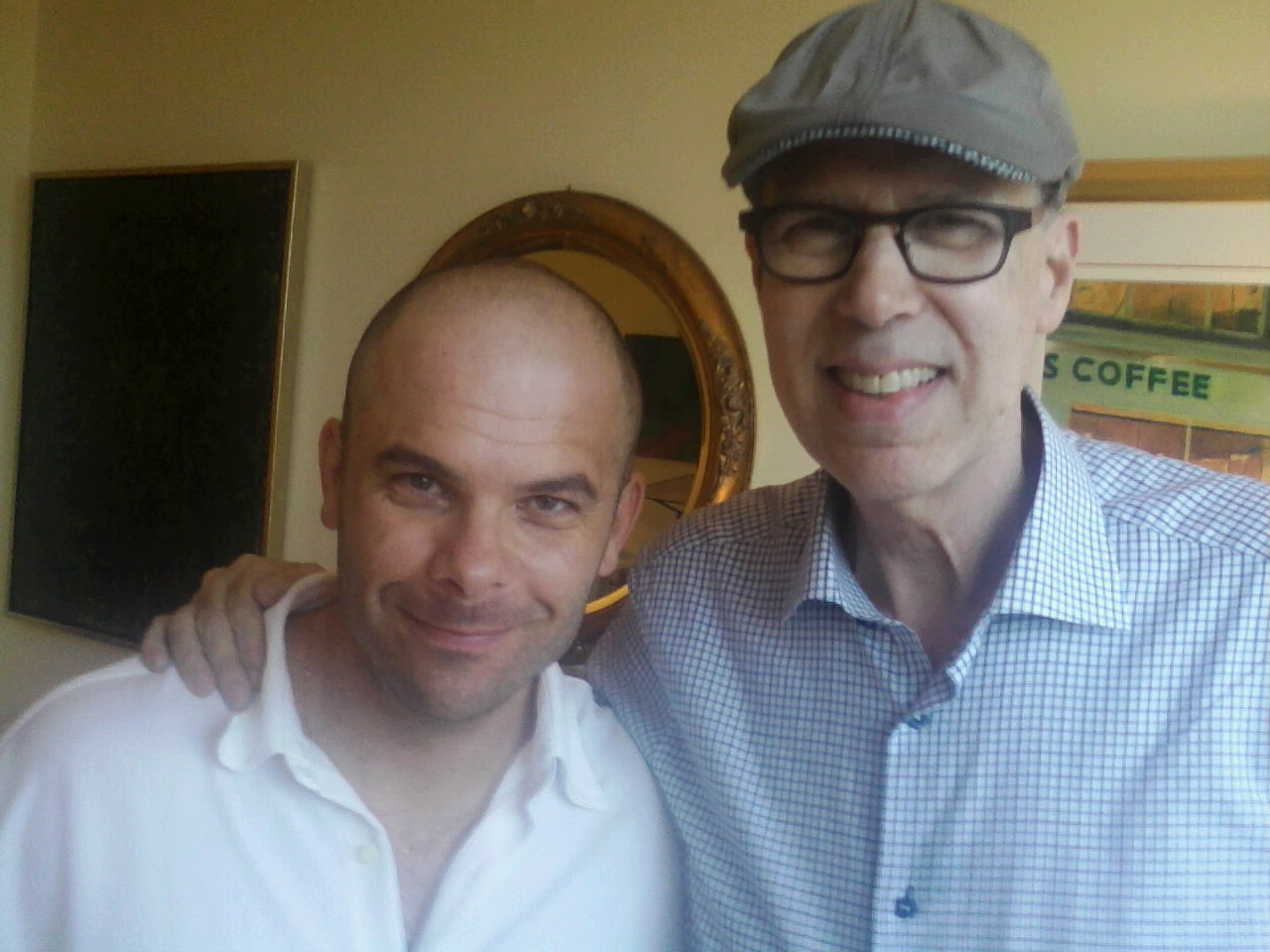 Tom with Acting Teacher Larry Moss, who coached him for his audition as 