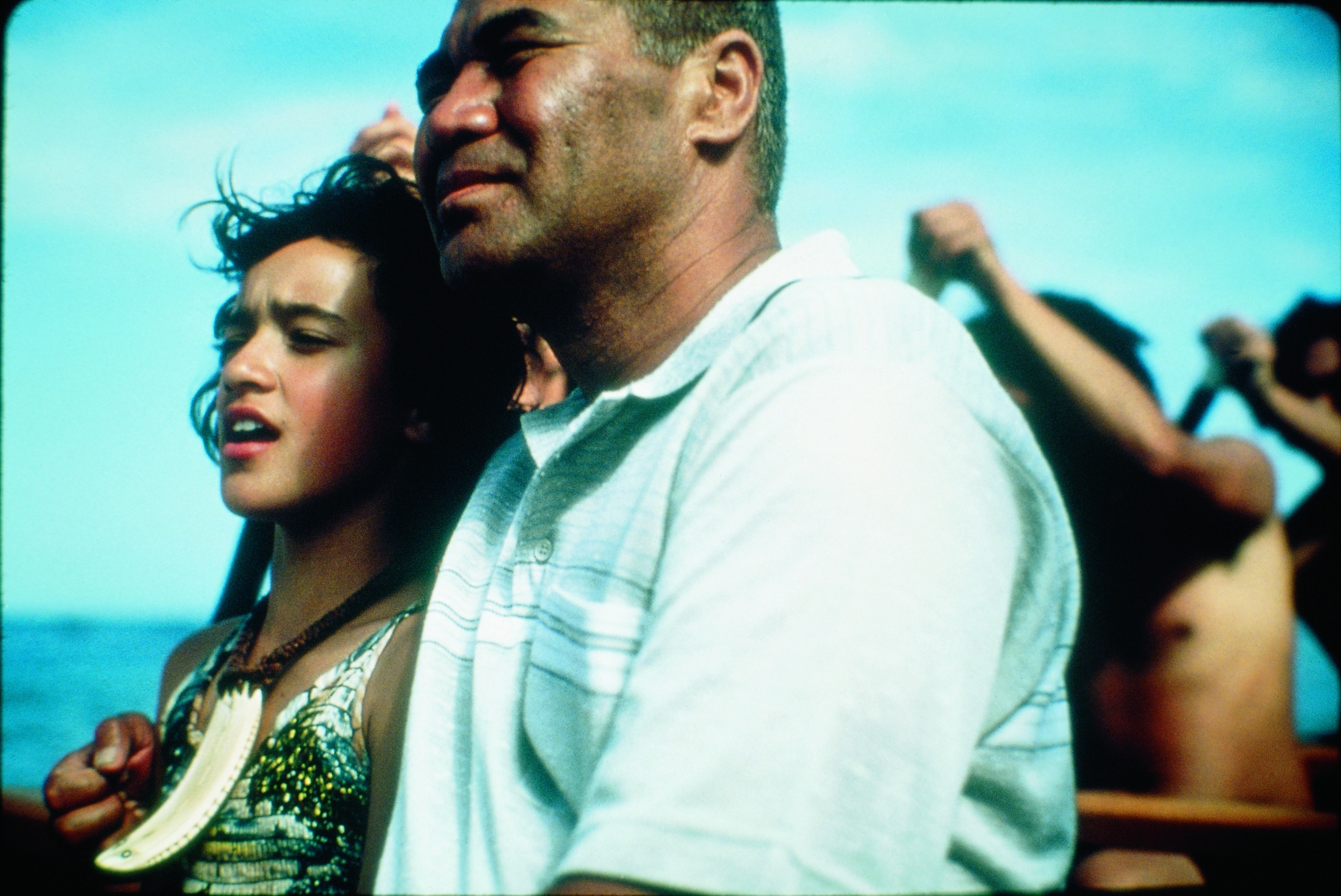 Still of Rawiri Paratene and Keisha Castle-Hughes in Whale Rider (2002)