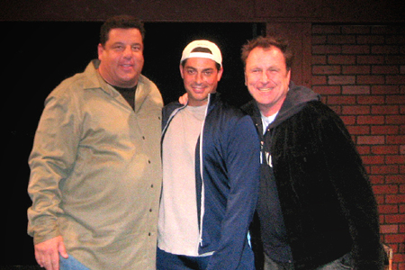 Caption: Steve Schirripa, Rocco Parente and Colin Quinn backstage From: Photo Flash: Schreiber and Schirippa at All Dolled
