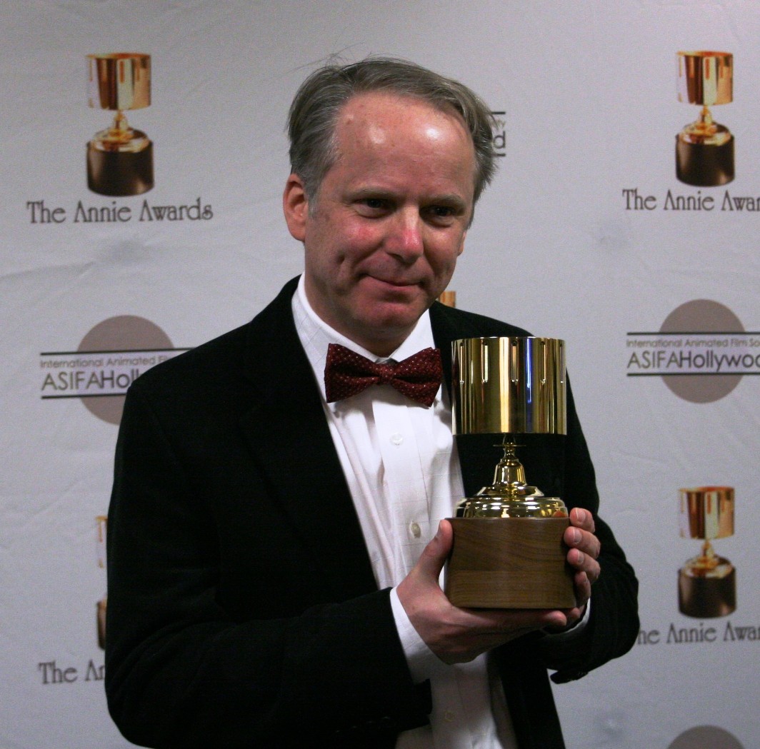 Nick Park with his Ub Iwerks award