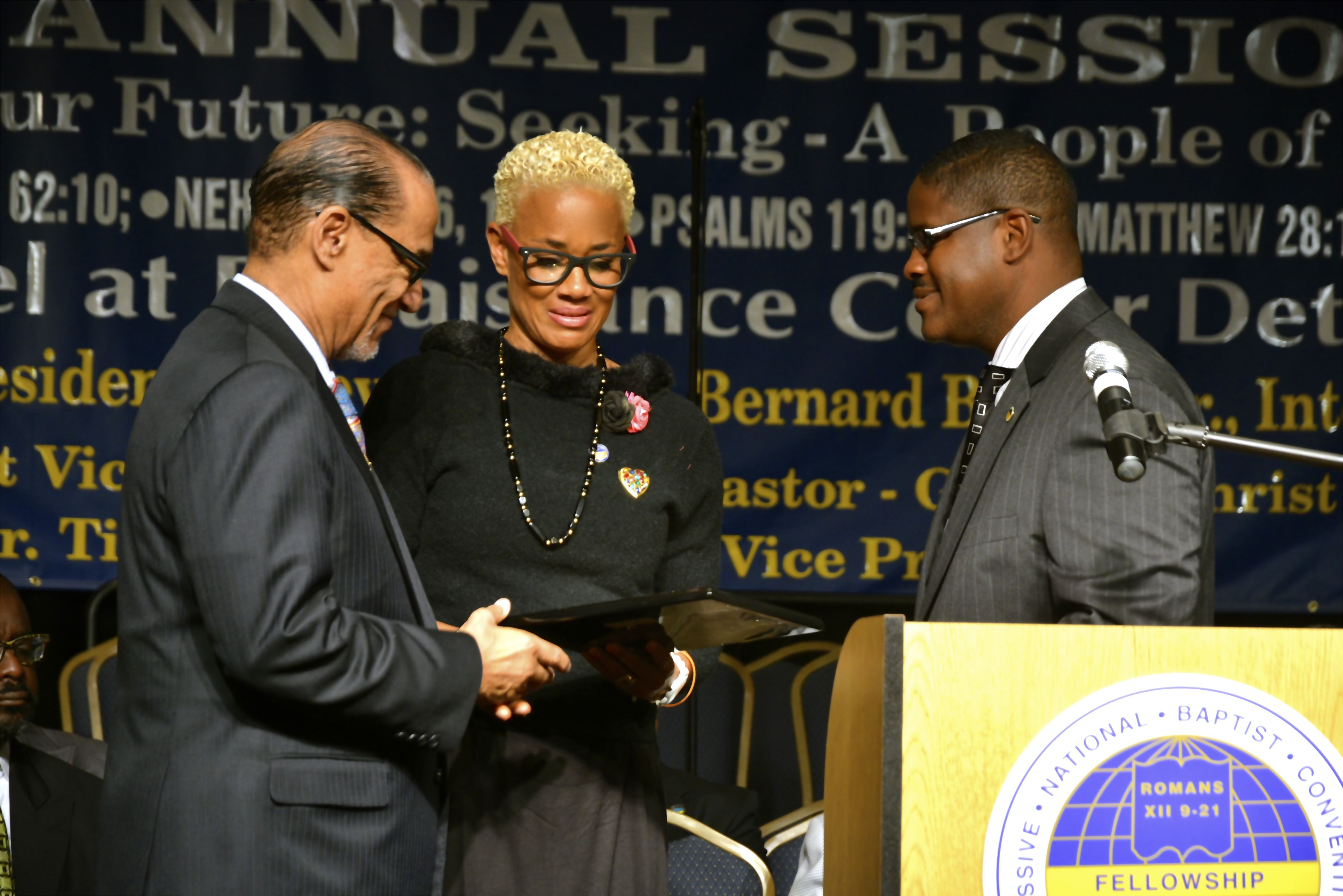 Brook with PNBC President Dr. Carroll A Baltimore, denominational home of Dr. King. Brook receives 2013 Highest Award - Humanitarian for her work in combating Modern Day Slavery.