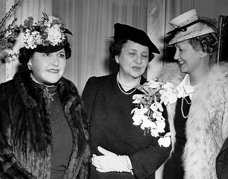 Louella Parsons (left), Hedda Hopper (far right), 1939. Gossip Columnists, rarely photographed together,