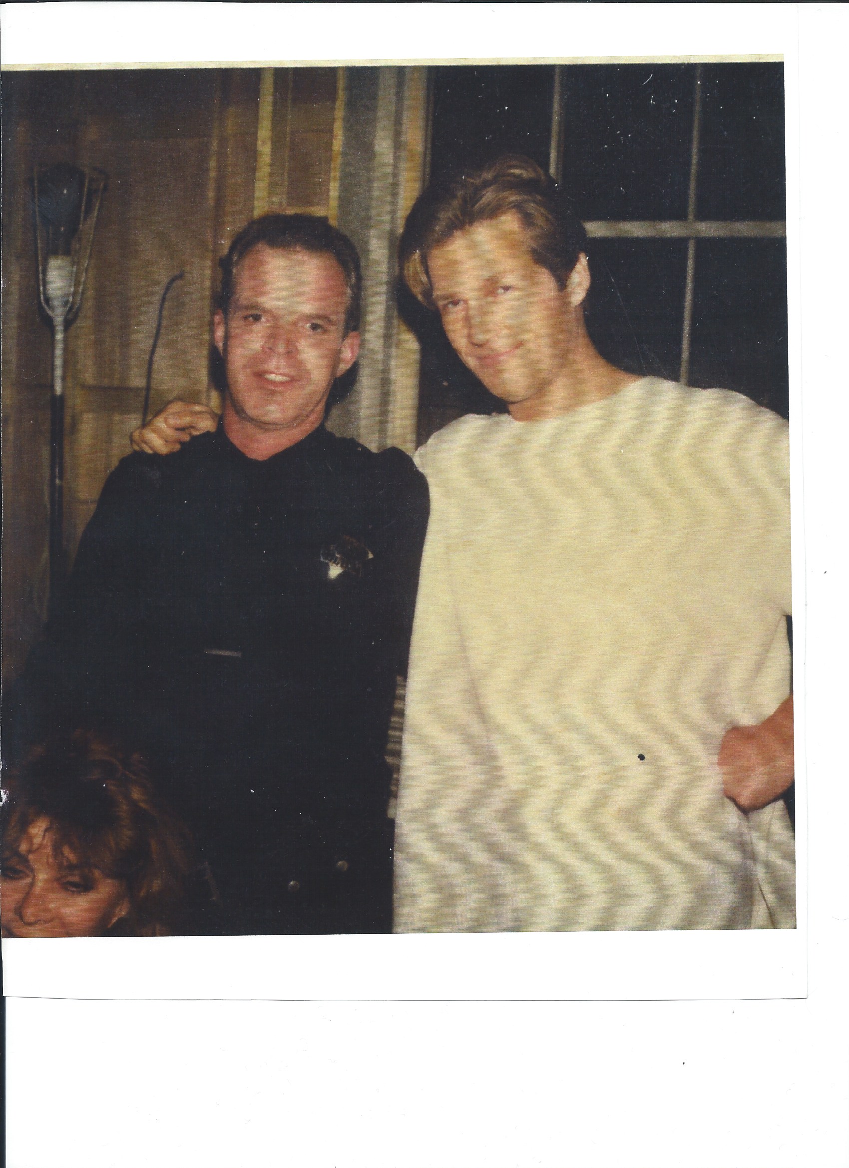 Richard Partlow and Jeff Bridges on set of 'Jagged Edge' (Circa 1985)