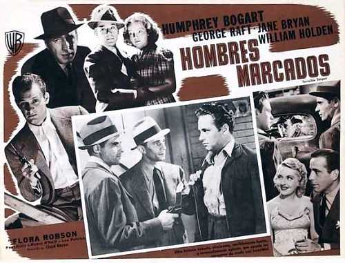 Humphrey Bogart, William Holden, Jane Bryan, Marc Lawrence, Lee Patrick and George Raft in Invisible Stripes (1939)