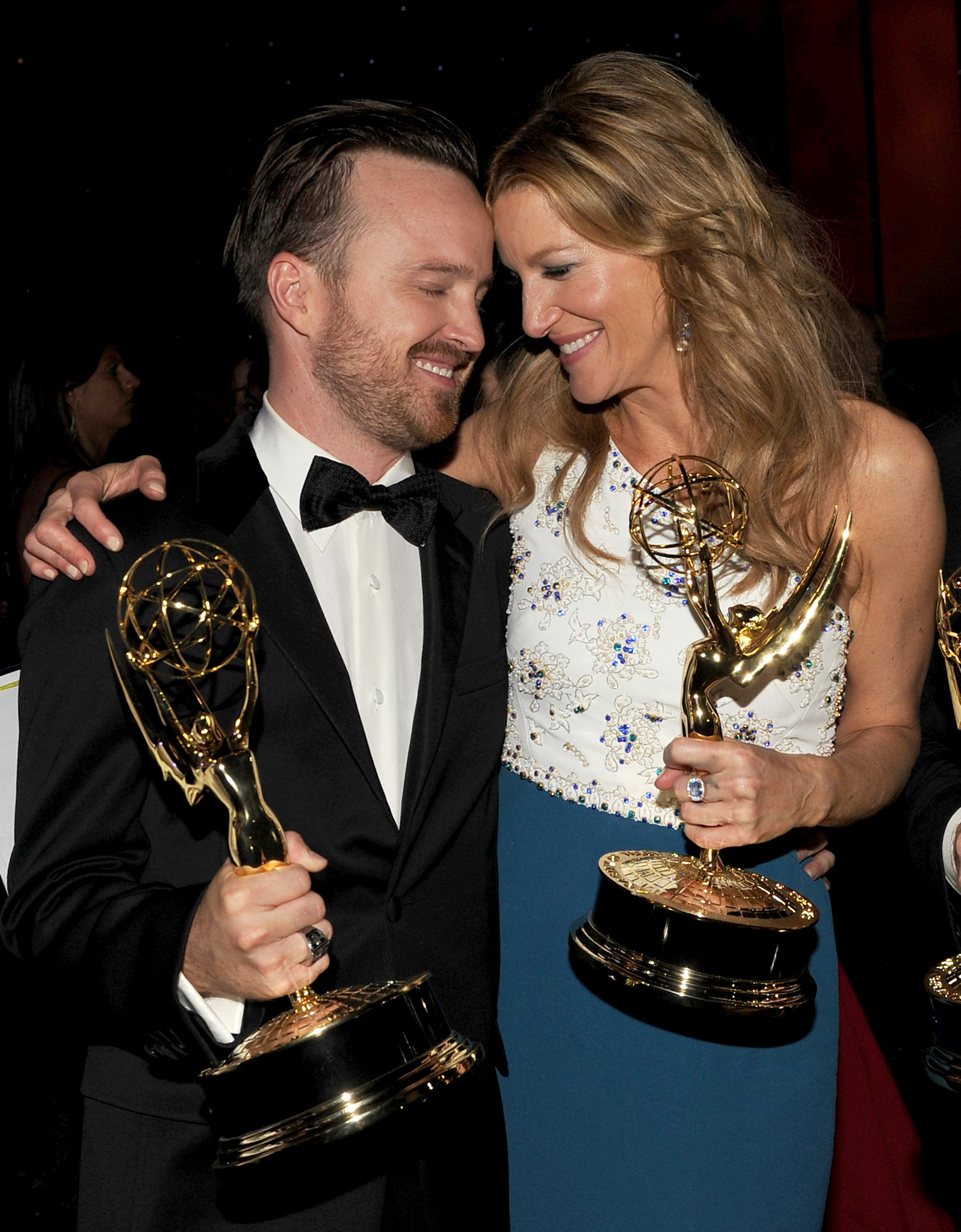 Anna Gunn and Aaron Paul at event of The 66th Primetime Emmy Awards (2014)
