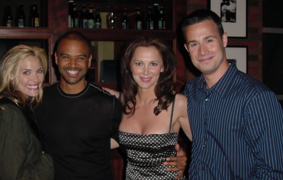With Leslie Gibb and Freddie Prince Jr. on the set of television pilot, 