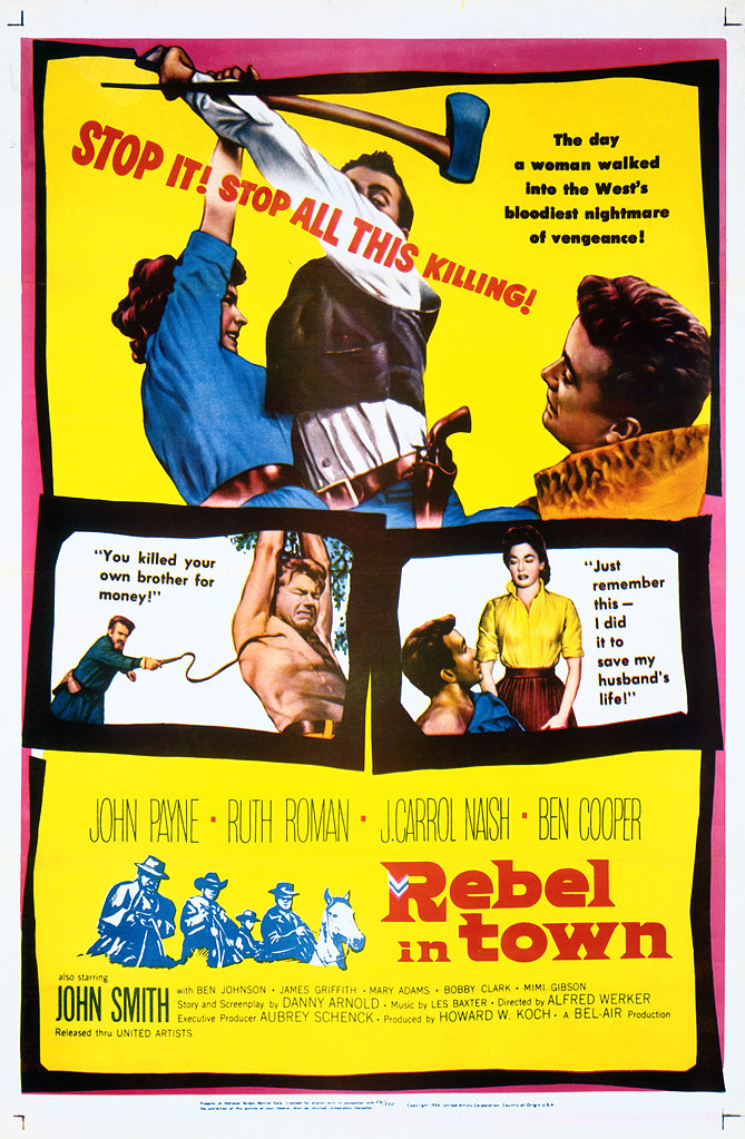John Payne and Ruth Roman in Rebel in Town (1956)