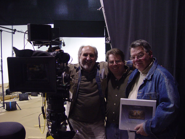 Rob Draper, Stephen Payne, Richard Payne on the set of 
