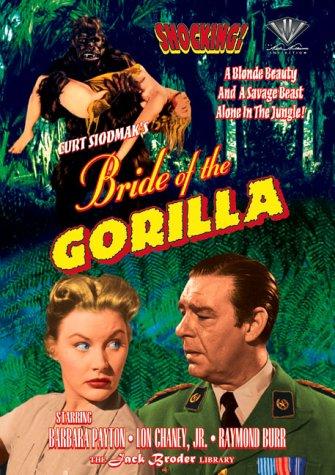 Lon Chaney Jr. and Barbara Payton in Bride of the Gorilla (1951)
