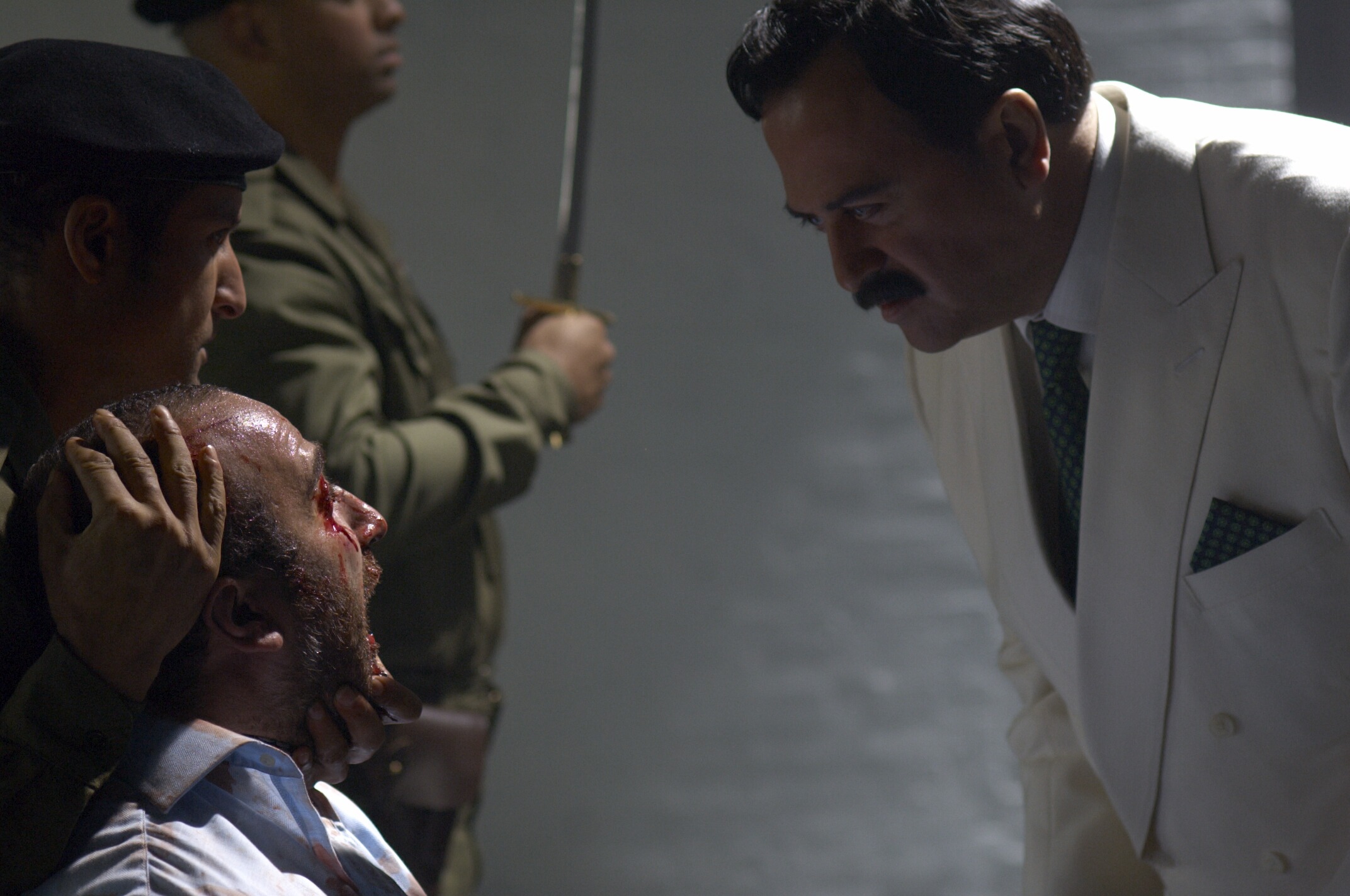 Playing the part of a torture victim in Saddam's Tribe: Bound by Blood Saddam been played by Stanley Townsend.