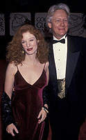 Lisa Pelikan and Bruce Davison at The Golden Globes
