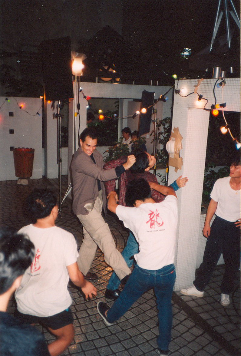 Vincent with Chris Li head of the Jackie Chan stunt team. Working on some fight choreography for 