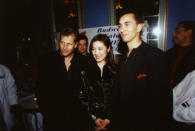 Michelle Yeoh never takes a bad photo. Steve and Vincent looking on just glad to be next to the gorgeous Michelle.