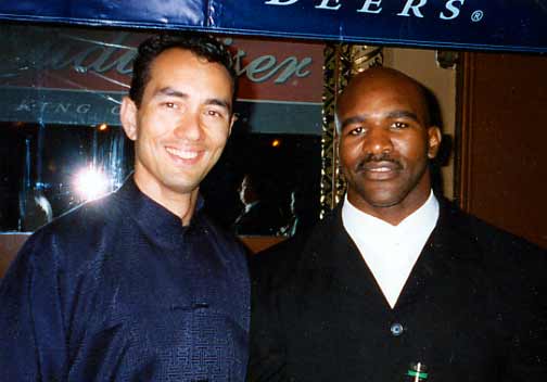 Vincent and the Real Deal Heavy Weight Boxing Champion of the World Evander Holyfield,