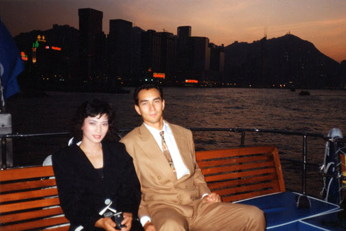 Michiko Nishikawi and Vincent on the set of 