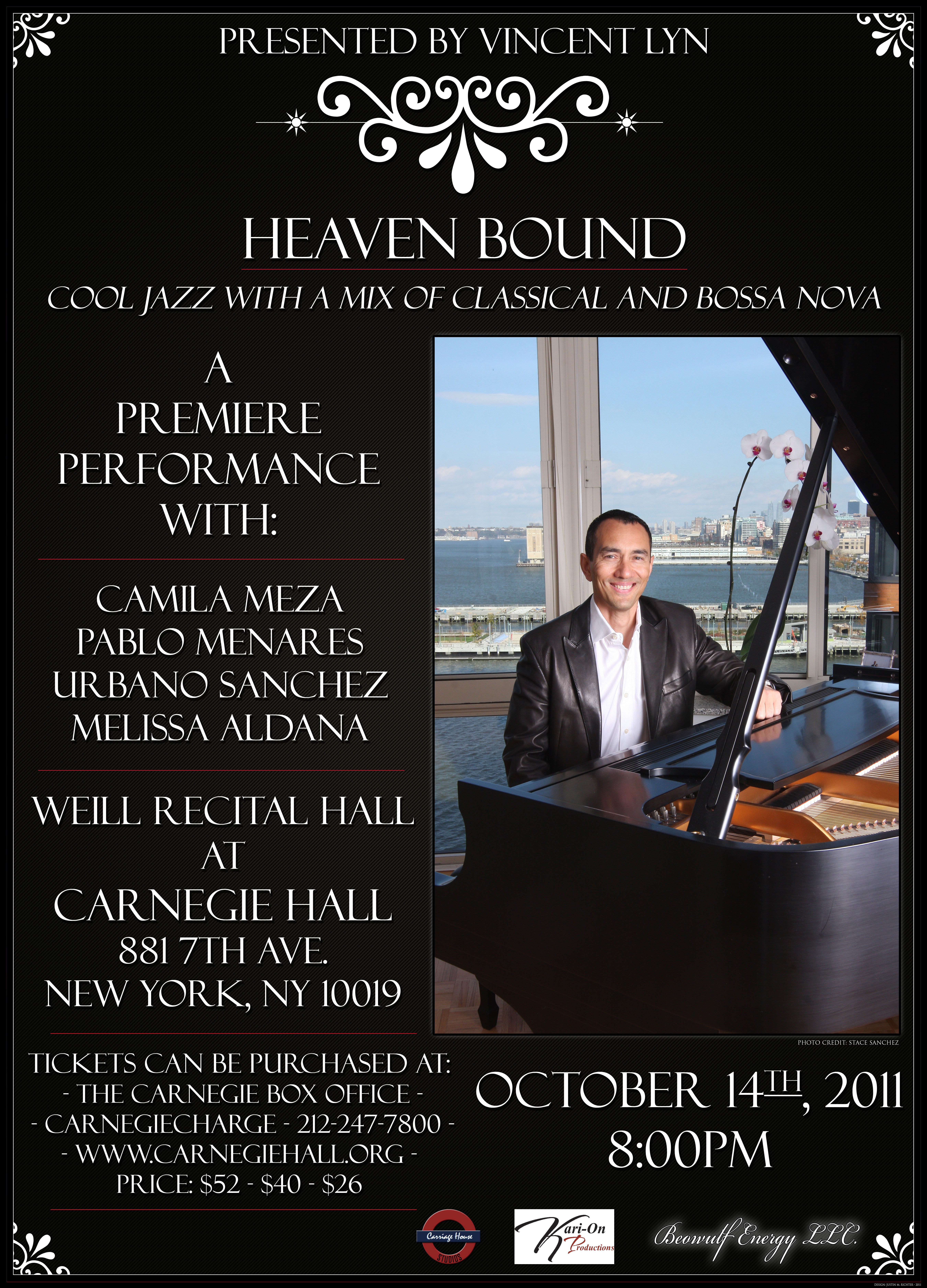 Vincent Lyn debut concert at Carnegie Hall. October 14th, 2011 Sold out performance!