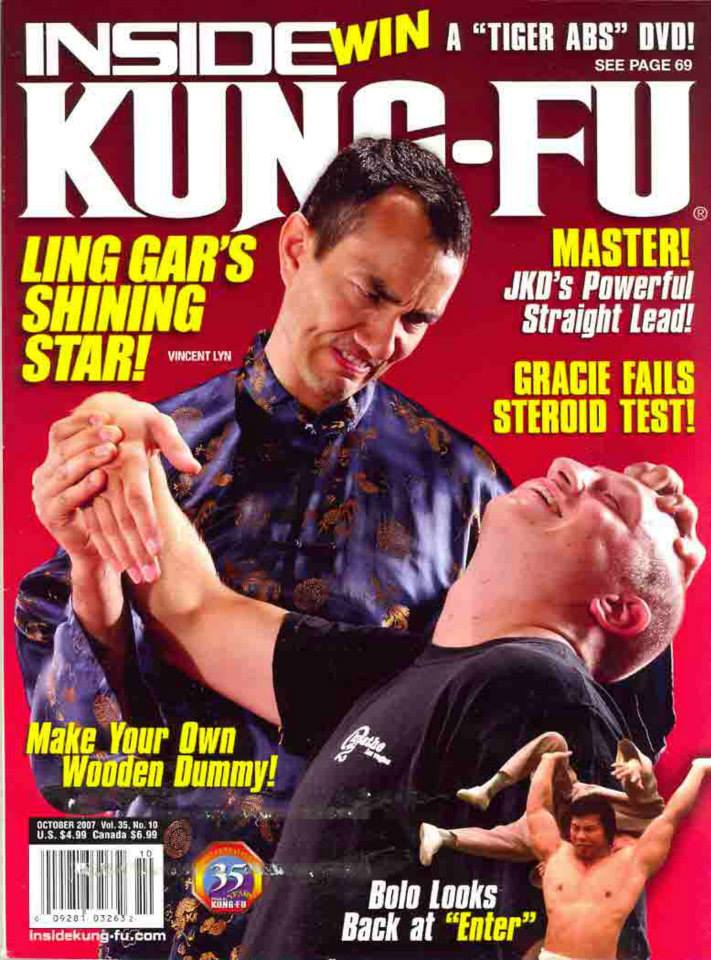 Gracing the cover of Inside Kung Fu Magazine. October, 2007