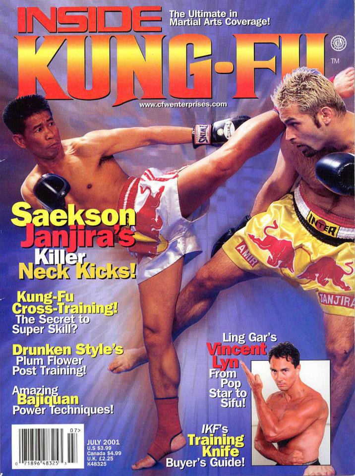 Gracing the cover of Inside Kung Fu Magazine. July, 2001